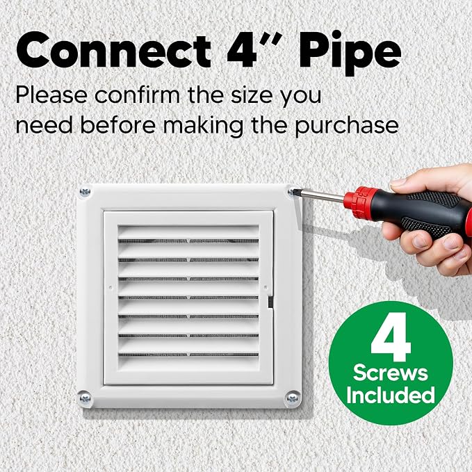 4 Inch Outside Dryer Vent Cover Hood - Image 3