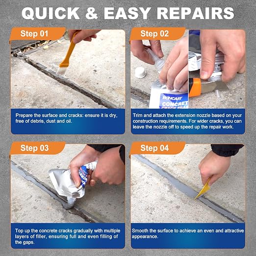 Concrete Crack Filler, Self-Leveling & Fast Drying, Waterproof, 39.57 Fl Oz | - Image 4