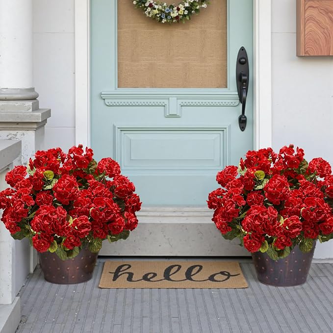 Artificial Geraniums Fake Flowers - Image 3
