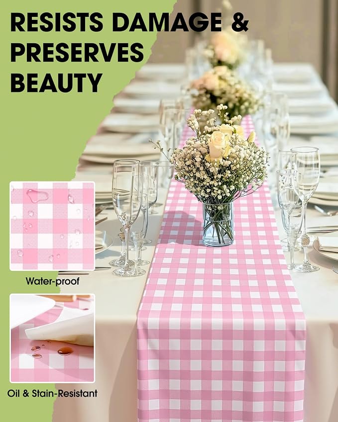 Pureegg Gingham Plastic Table Runners - Image 3