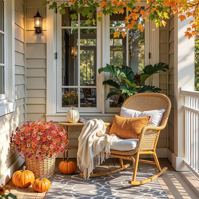Alupssuc 48 Bundles Artificial Fall Flowers, UV Resistant Faux Mums Porch | - Image 8