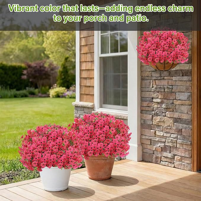 13 Bundles Artificial Flowers for Outdoors Summer Decoration | Silk Realistic - Image 4