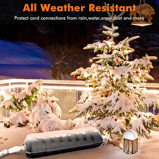 RESTMO 2 Pack Outdoor Extension Cord Cover, IP44 Waterproof Electrical Box | - Image 6
