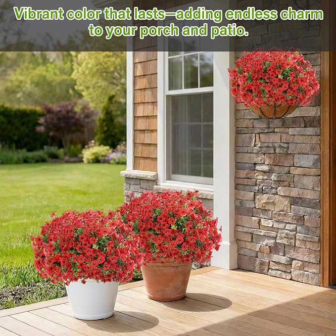 13 Bundles Artificial Flowers for Outdoors Summer Decoration | Silk Realistic - Image 4