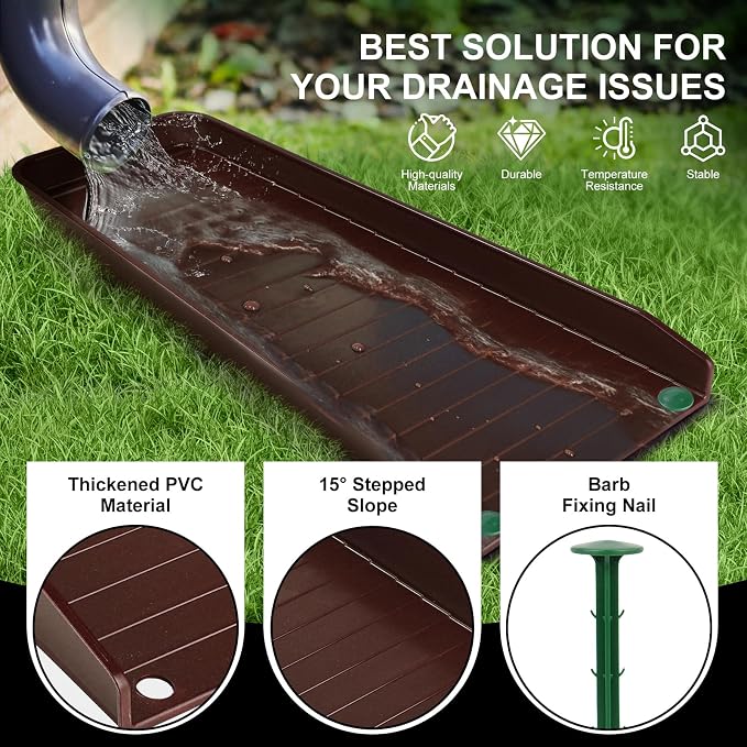 Creative.C 4 Pack Gutter Downspout Extensions, Rain Gutter Downspout Splash - Image 6