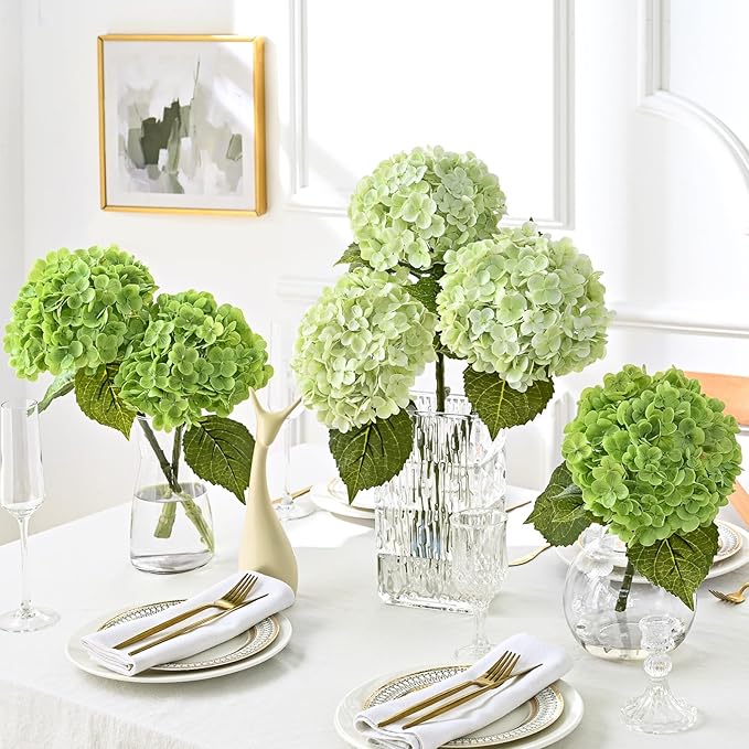 2Pcs 21in Latex Real Touch Hydrangea Artificial Flowers | Lifelike Large - Image 4