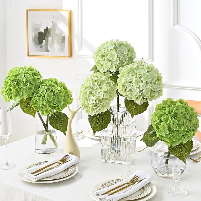 3Pcs 21in Latex Real Touch Hydrangea Artificial Flowers | Lifelike Large - Image 4