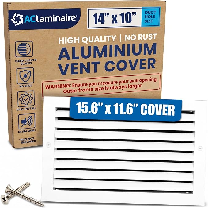 14x10 Aluminum Wall Ceiling Air Return Vent Cover HVAC Rustproof Grille by ACLAMINAIRE
