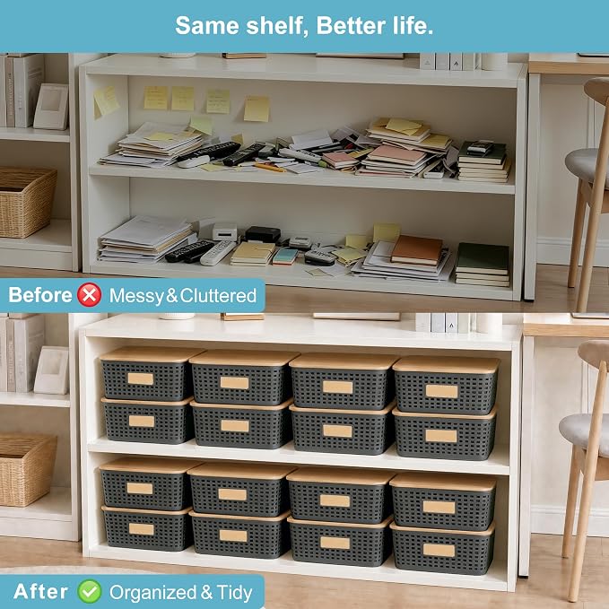 4 Pack Plastic Storage Bins - Image 7