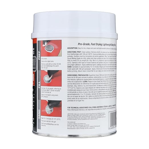 105000 Pro-Grade Body Filler, Fast Drying and Lightweight Multipurpose - Image 2