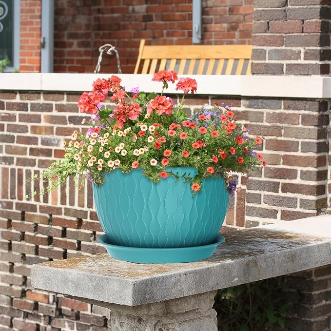 Meowell Large Plant Pots 12/10/9 inch, 3 Pack Big Flower Pots - Image 6