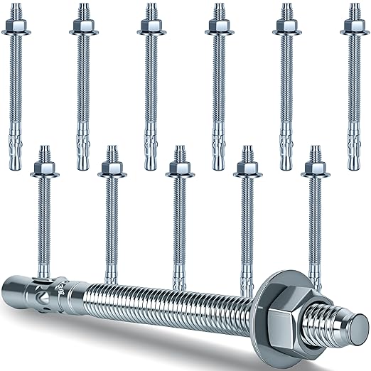 3/8 x 5 inch Wedge Anchors, Galvanized Concrete Anchors, Concrete Wall Anchors by Unknown