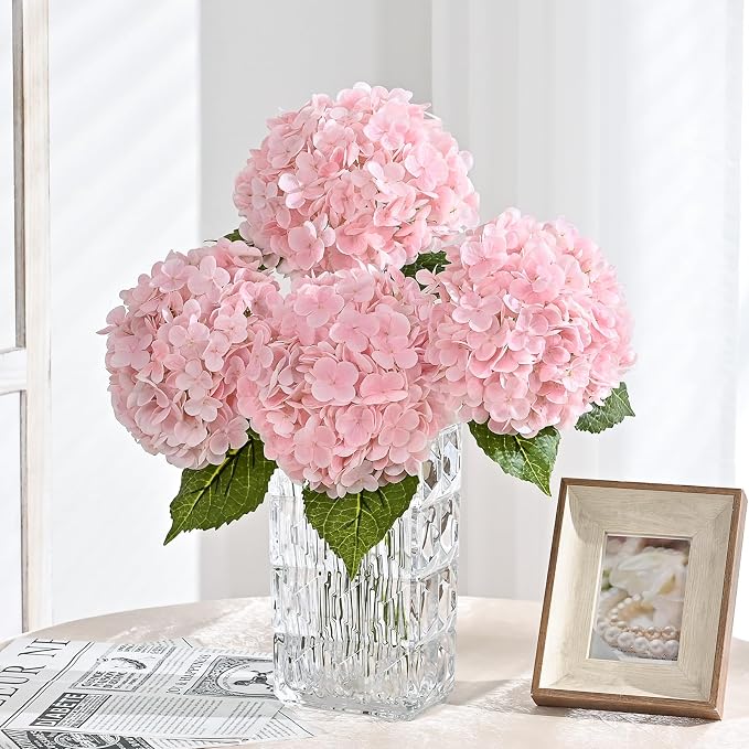 3Pcs 21in Latex Real Touch Hydrangea Artificial Flowers | Lifelike Large - Image 2