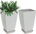 Neoaider Set of 2 Tall Planter, 21 inch Large Plastic Planter, Bluish Gray | by Neoaider