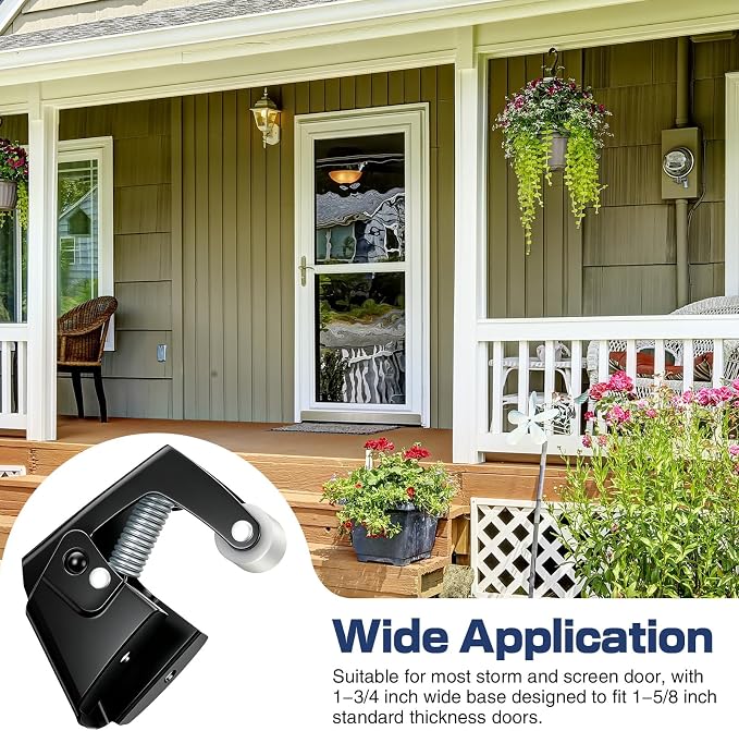 Dreyoo 2 Pack Screen and Storm Door Catch, 1-3/4 x 1-5/8 in, Zinc Plated - Image 2