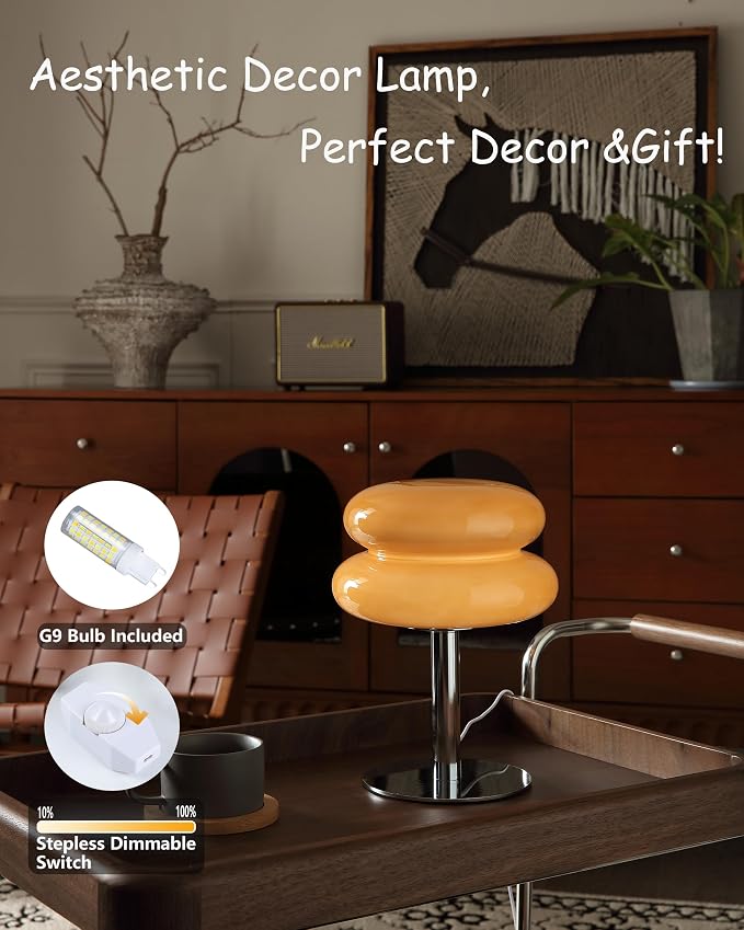 Glivpny Mushroom Table Lamp, Mid Century Modern Decor Lamp | Cool Desk Lamps - Image 4