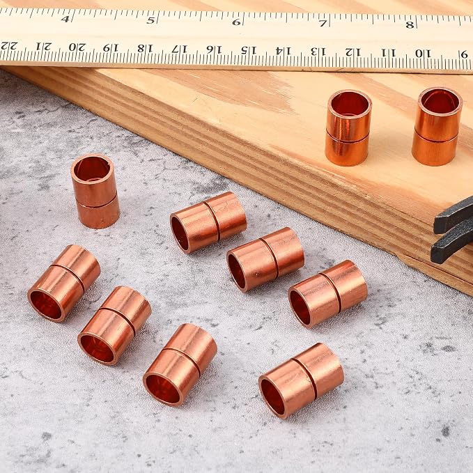3/8 Inch Straight Copper Fittings 10 Pcs Copper Pipe Welding Joint Pipe - Image 7