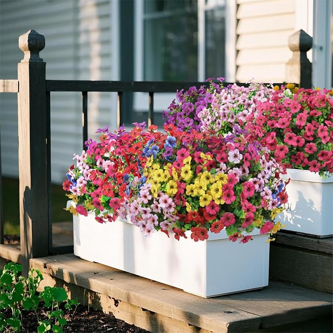 24 Pcs Artificial Flowers for Outdoors Decorations, UV resistant, faux plastic - Image 3
