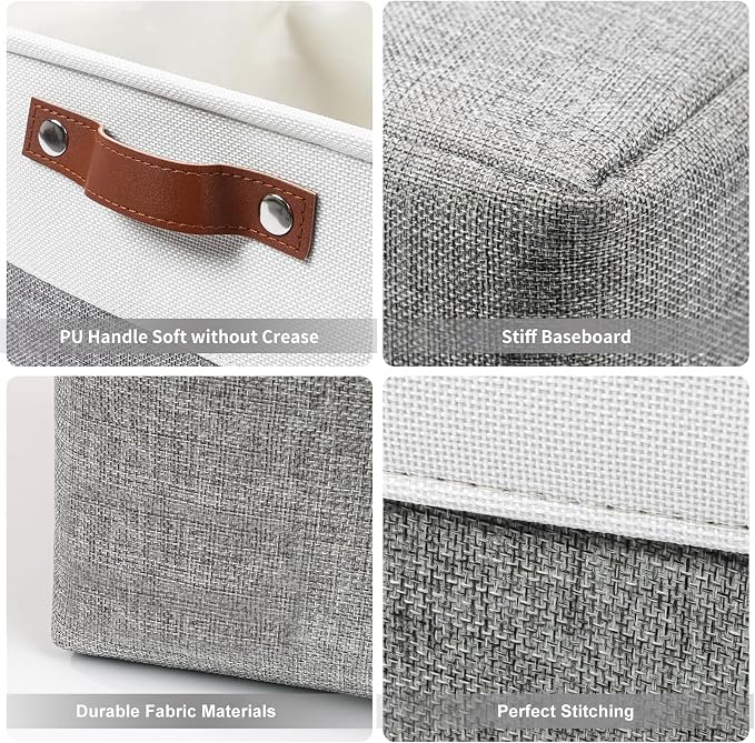 13x13 Cube Storage Bins, Collapsible Fabric Storage Box, 4 Pack Closet Baskets - Image 8