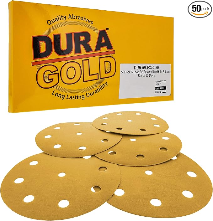 Dura-Gold Premium 5" Gold Sanding Discs by Dura-Gold