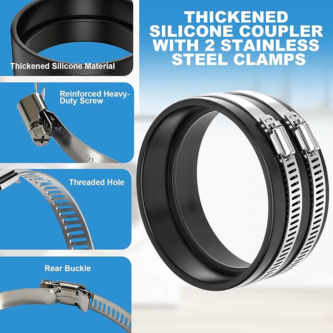 4 Inch Thickened Silicone Dryer Vent Coupler - Image 3