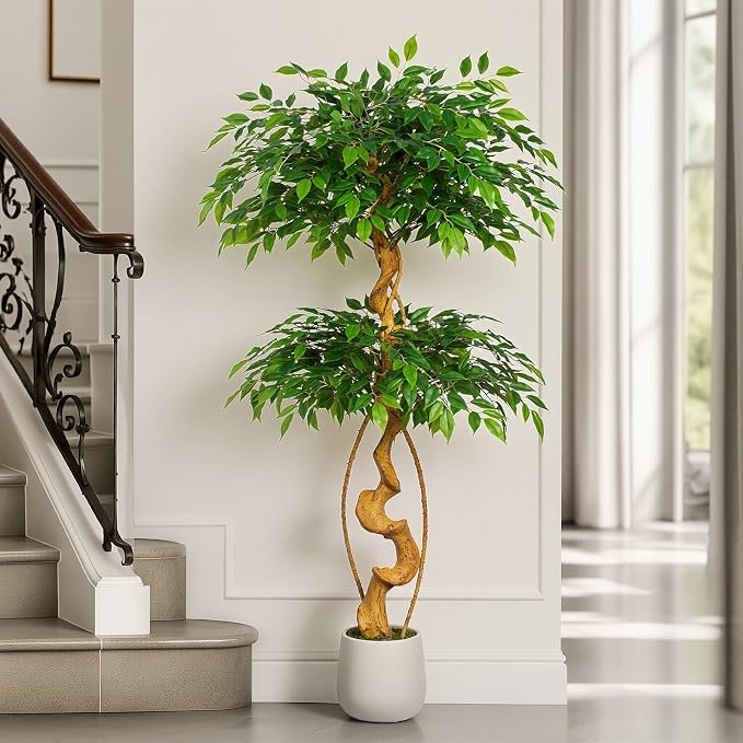 5FT Artificial Ficus Tree, 60in Fake Silk Tree - Image 5