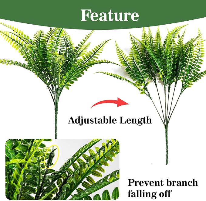 MAQIHAN 20PCS Fake Fern for Outdoor - Image 3