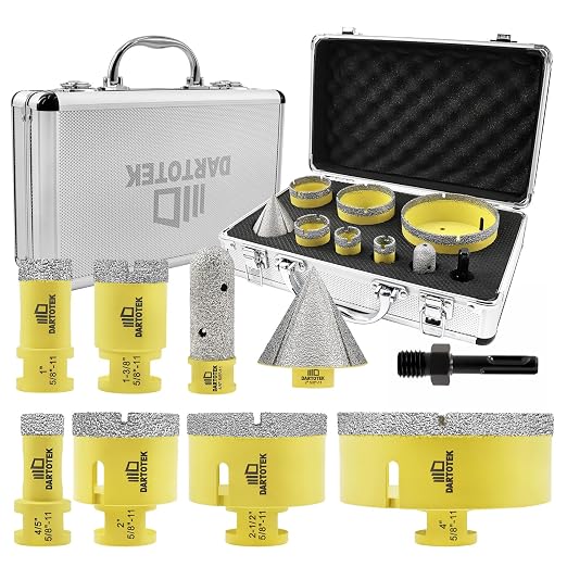 Diamond Core Drill Bits Set 9PCS by DARTOTEK
