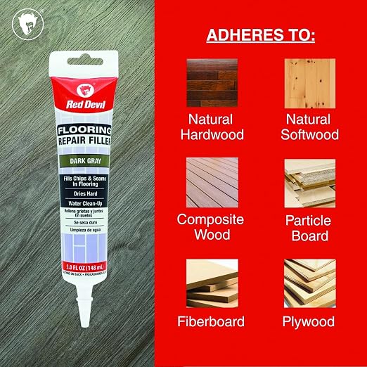 Red Devil 056055 Flooring Repair Filler, 5 oz., Dark Gray, 4 Pack - Image 4