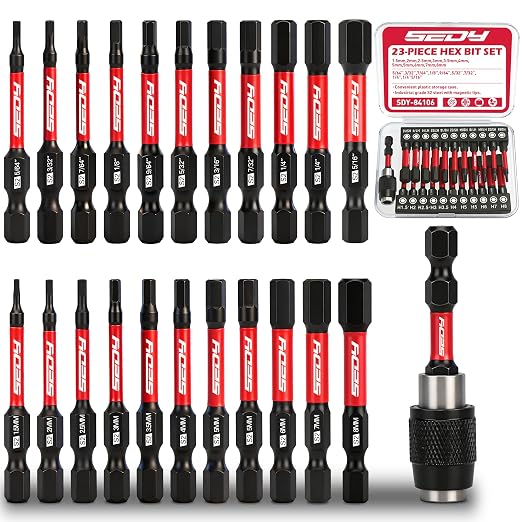 23-Piece Magnetic Hex Head Allen Wrench Drill Bit Set by SEDY