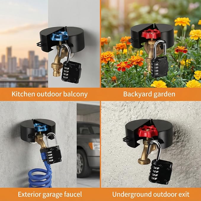 Gate Valve Locking Device Metal Black, no Installation Required, Can Prevent - Image 5