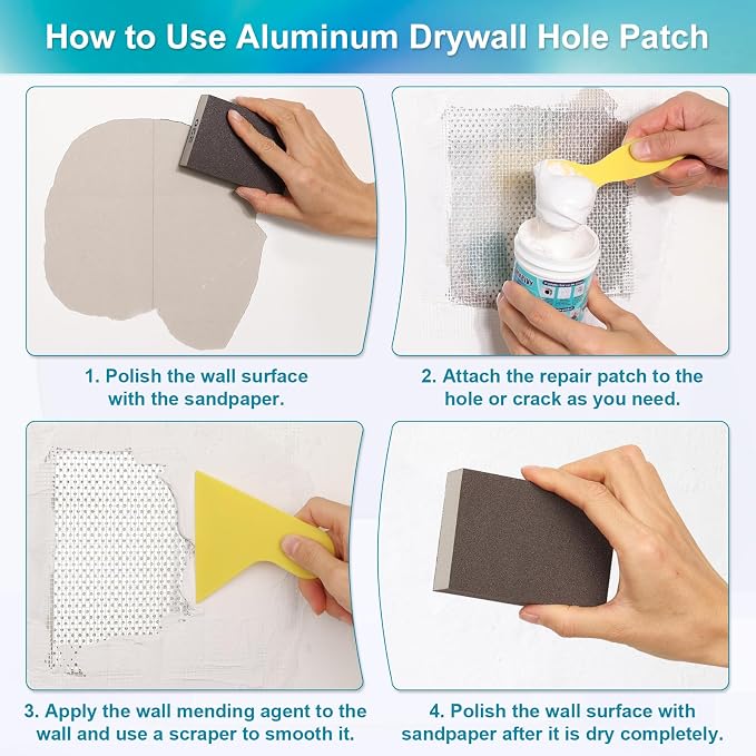 37 Pcs Drywall Repair Kit with 12"x12" Dry Wall Panel, Dry wall Patch Kit - Image 5