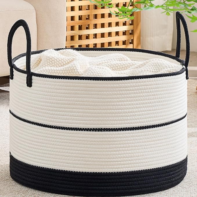 KAKAMAY Large Blanket Basket by KAKAMAY