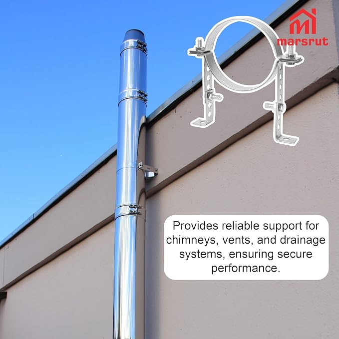 6 Inch Adjustable Vent Wall Strap, Chimney Pipe Support Bracket, Duct Hanger - Image 5