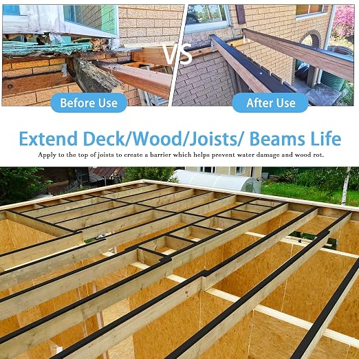 Butyl Joist Tape for Decking 2''×50', 6 Pack Weather-Resistant Deck Joist Tape - Image 3