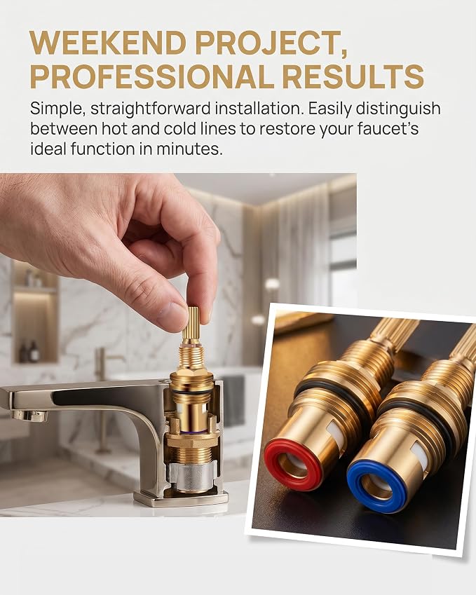Brass 1-001/1-002 Ceramic Faucet Cartridge Replacement&Valve Cartridge Set | - Image 4