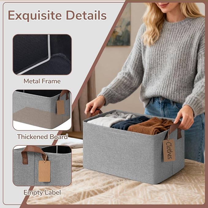 CHICVITA 4 Pack Fabric Storage Bins - Image 5