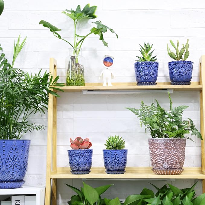 Gepege Ceramic Succulent Pots, 4 Inch Small Plant Pots - Image 6