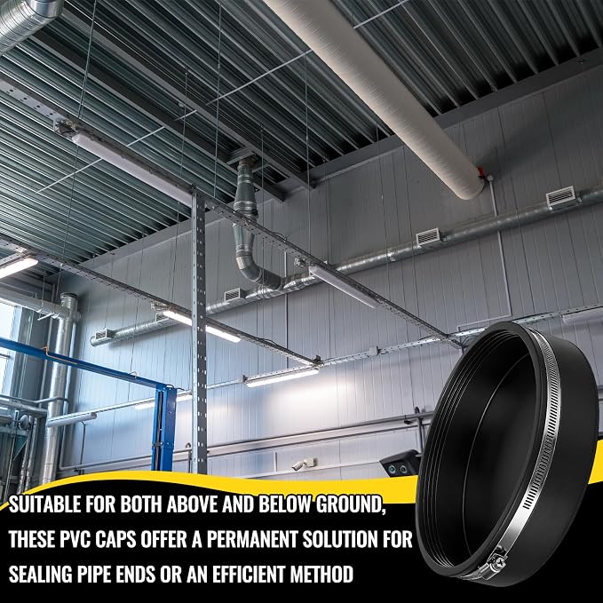 3 Pack 8 Inch Flexible PVC Pipe Cap - Image 6
