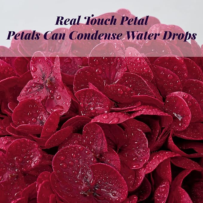 3Pcs 21in Latex Real Touch Hydrangea Artificial Flowers | Lifelike Large - Image 3