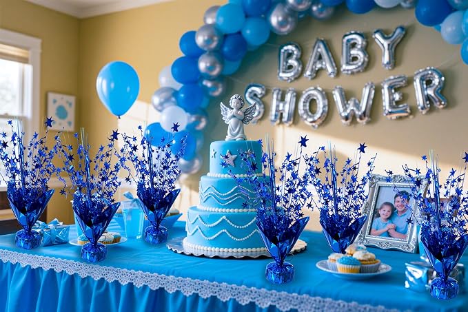 12 Pcs Metallic Foil Spray Centerpiece Party Star Table Decoration Brust - Image 6