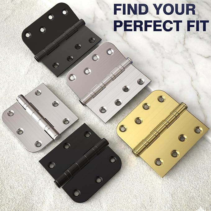 KOLET Ball Bearing Door Hinge, 4 x 4 Inches, Brushed Gold, 3 Pack | Square and - Image 8