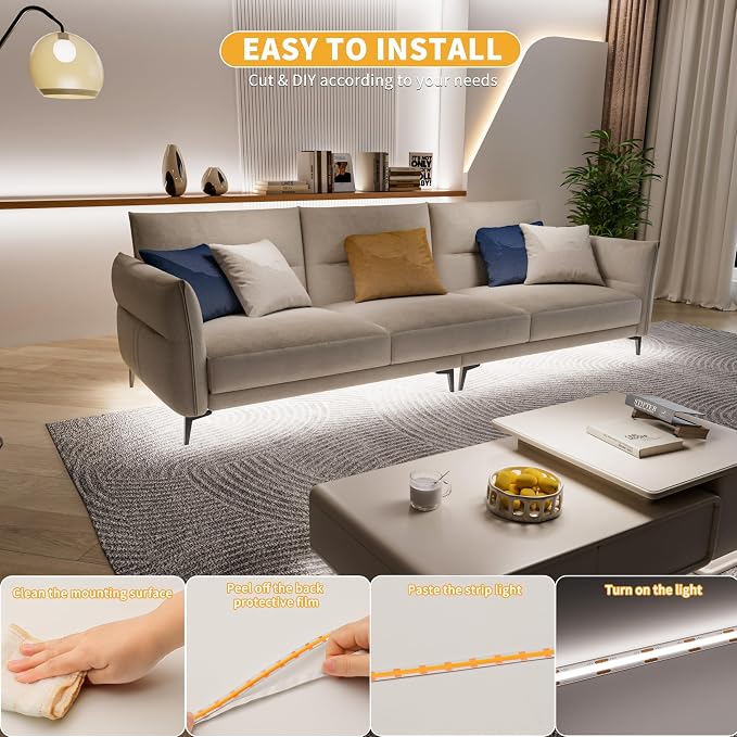 PAUTIX 5V USB COB LED Strip Light 6.56ft/2m 1200lm, Dimmable 640LEDs 6000K - Image 8