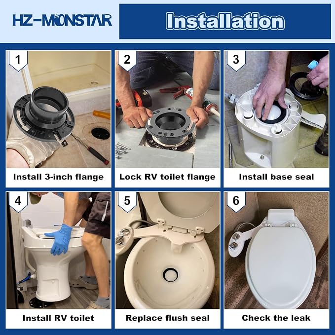RV Toilet Seal and 3" Socket Floor Flange Kit, 3 in 1 Repair Kit - Image 4