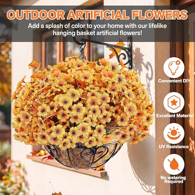 22 Pack Artificial Fall Flowers Mums - Image 2