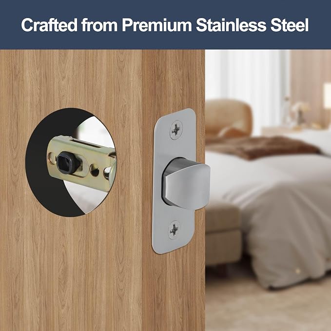 Brushed Nickel 1 Pack Door Lock Part, Stainless Steel Door Latch Replacement - Image 5