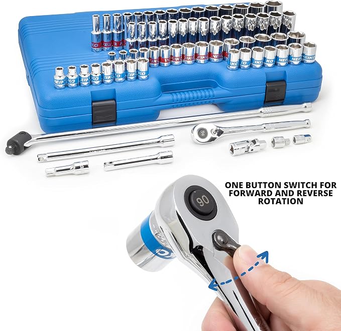 Neiko 02479A 1/2 Inch-Drive Colored Mechanics Tool Ratchet, Socket Set - Image 5