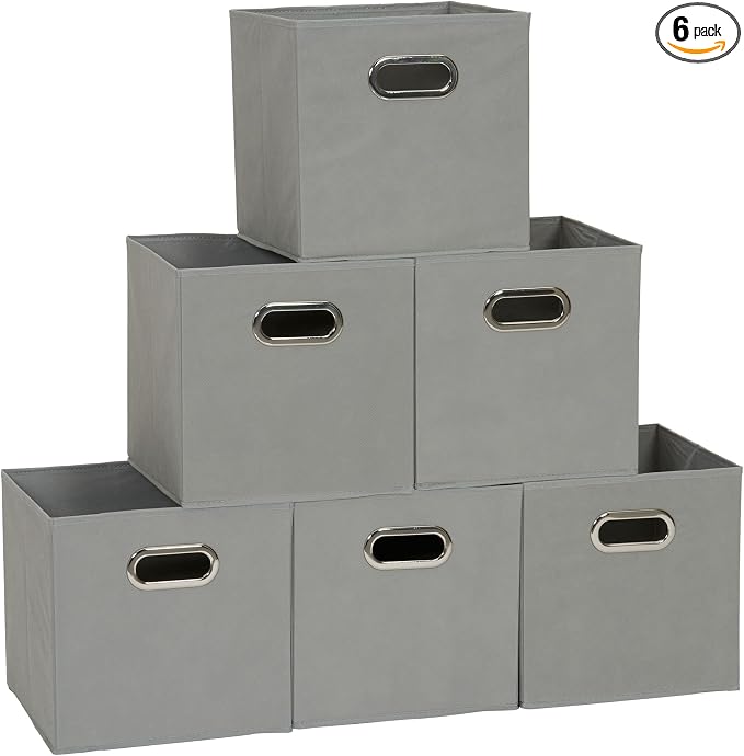 Household Essentials Fabric Storage Bins in Strong Poly‑Woven Fabric, Sturdy by HouseholdEssentials