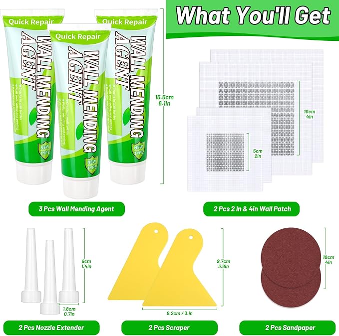 Mckanti 3 Pcs Drywall Repair Kit, Spackle Wall Repair Kit - Image 2
