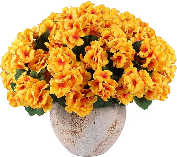 Hananona 12 Pcs Artificial Geranium Flowers - Image 2